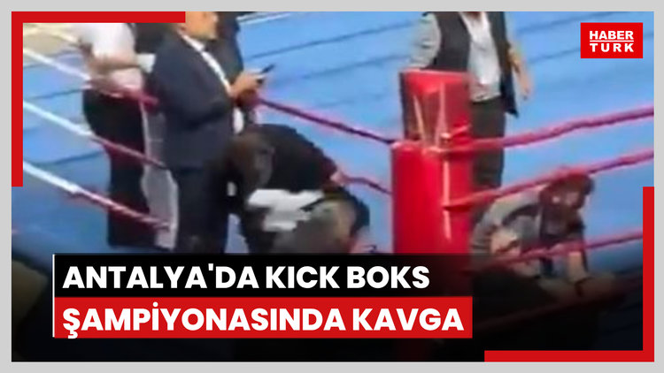 Kick boks maçında kavga ring dışına taştı... Kavga anları kamerada
