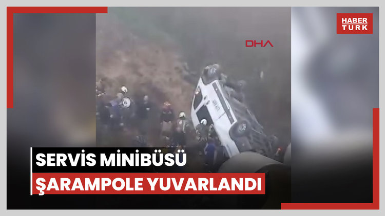 Tuzla'da servis minibüsü şarampole yuvarlandı