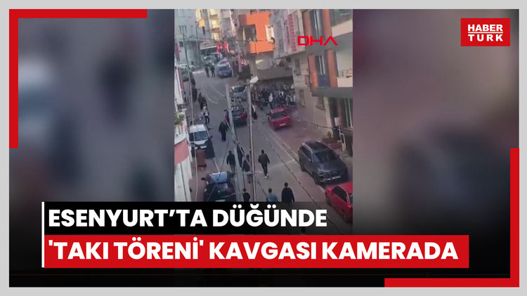 Esenyurt'ta düğünde 'takı töreni' kavgası kamerada