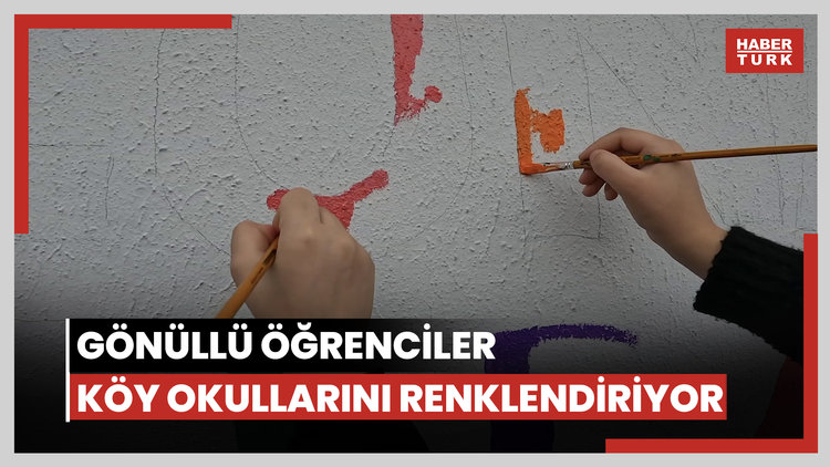 Gönüllü öğrenciler köy okullarını renklendiriyor