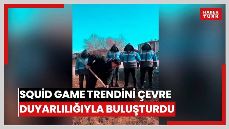 Erbaa Belediyesi Squid Game trendini çevre duyarlılığıyla buluşturdu