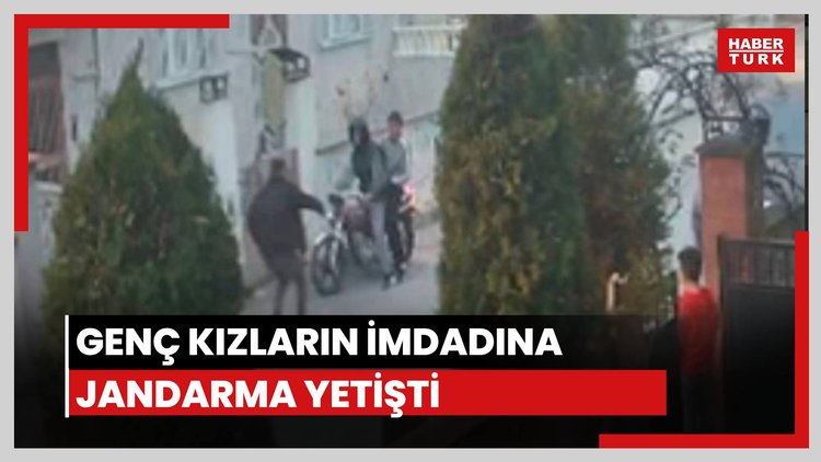 Genç kızların imdadına jandarma yetişti