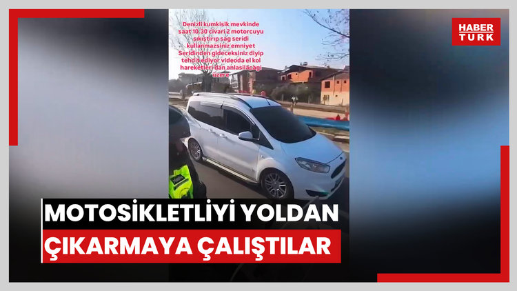 Motosikletliyi yoldan çıkarmaya çalıştılar
