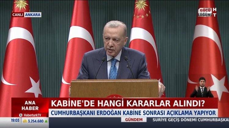 Cumhurbaşkanı Recep Tayyip Erdoğan'dan kabine sonrası açıklamalar