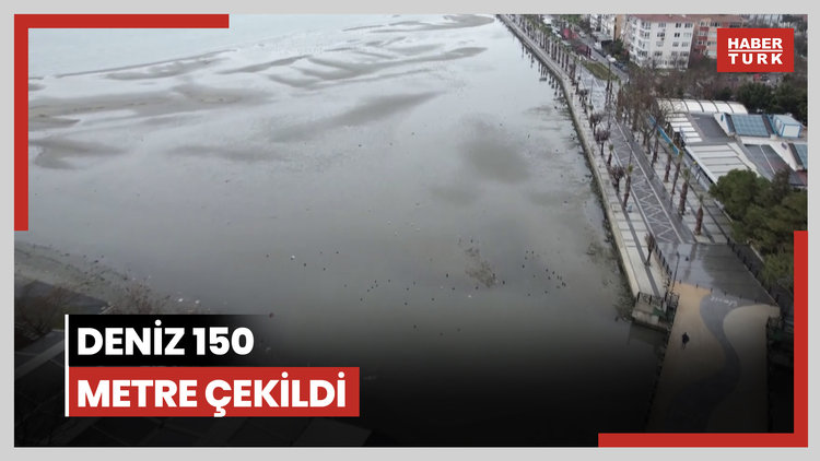 Silivri'de ürküten görüntü: Deniz 150 metre çekildi