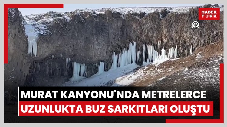 Murat Kanyonu'nda metrelerce uzunlukta buz sarkıtları oluştu