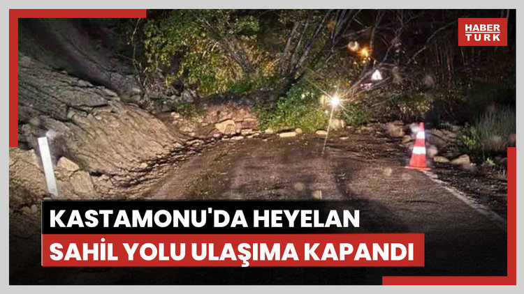 Kastamonu'da heyelan; iki ilçe arasındaki sahil yolu ulaşıma kapandı