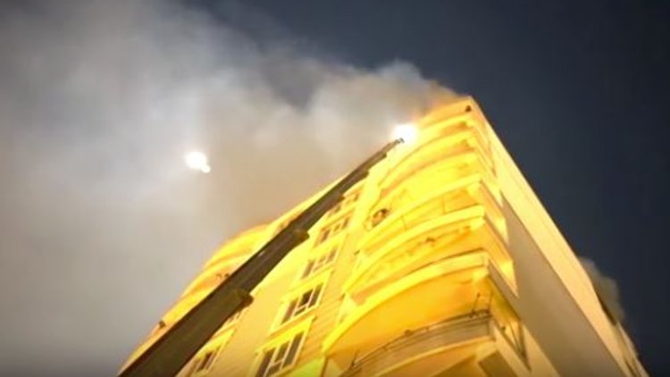 Siirt'te 10 katlı binada yangın paniği!