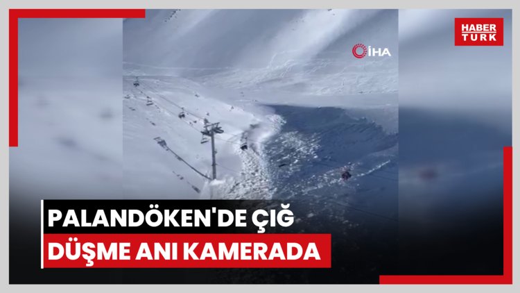 Palandöken'de çığ düşme anı kamerada