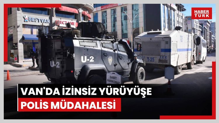 İzinsiz yürüyüşe polis müdahalesi