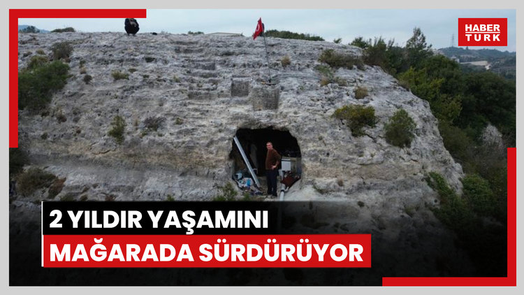 Depremin ardından mağarada huzur bulan adam 2 yıldır yaşamını mağarada sürdürüyor