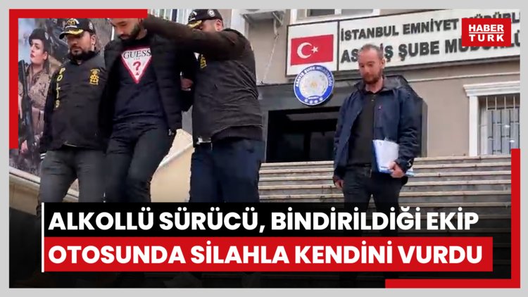 Kaza yapan alkollü sürücü, bindirildiği ekip otosunda silahla kendini vurdu