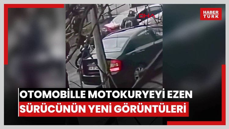 Pendik'te otomobille motokuryeyi ezen sürücünün yeni görüntüleri ortaya çıktı