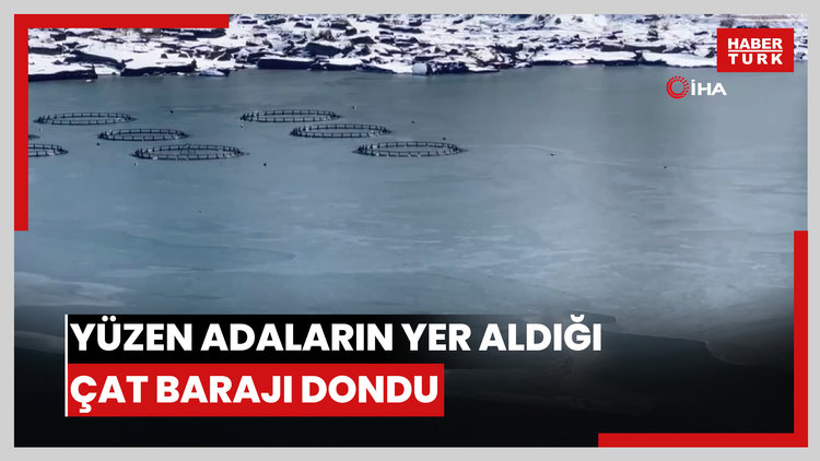 Yüzen adaların yer aldığı Çat Barajı dondu