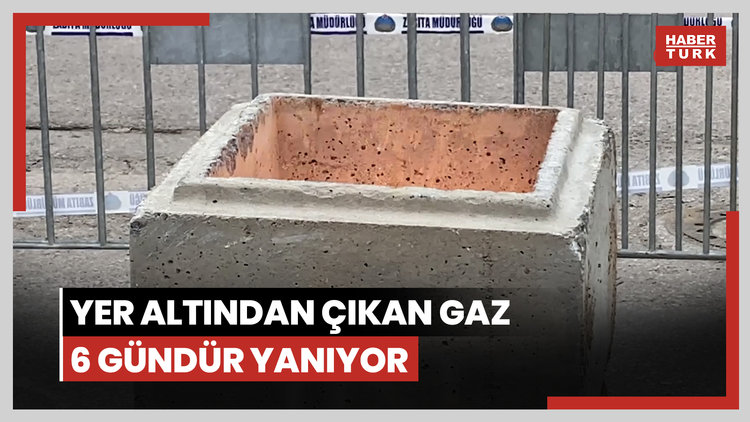 Yer altından çıkan gaz 6 gündür yanıyor