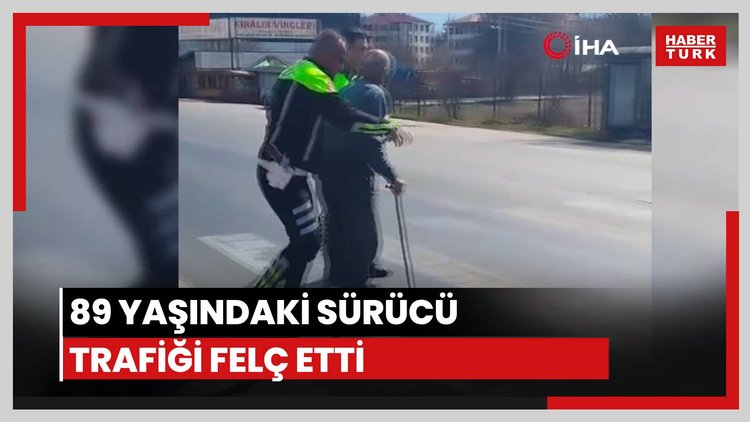 89 yaşındaki sürücü trafiği felç etti