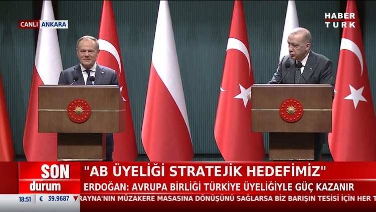 Cumhurbaşkanı Erdoğan Polonya Başbakanı Tusk'la görüştü