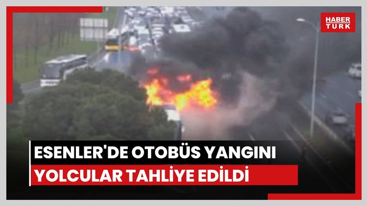 Esenler'de otobüs yangını