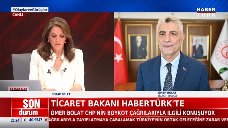 Ticaret Bakanı Bolat'tan Habertürk'e açıklamalar