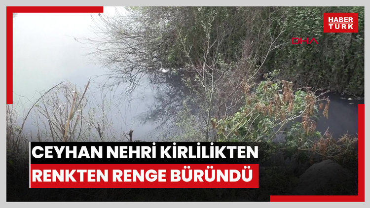 Ceyhan Nehri'ne akan drenaj kanalları, kirlilikten renkten renge büründü