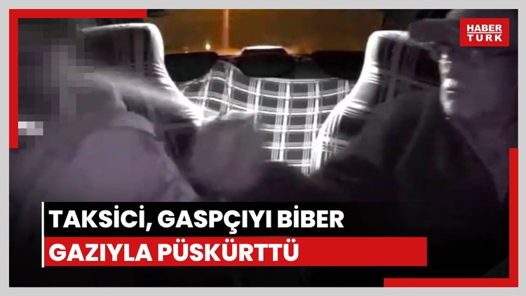 Taksici, gaspçıyı biber gazıyla püskürttü