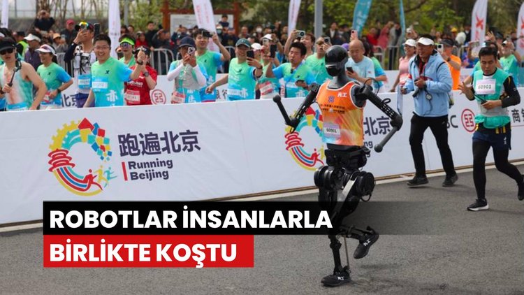 Robotlar insanlarla birlikte yarıştı