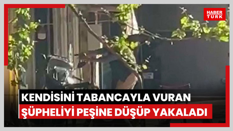 Kendisini tabancayla vuran şüpheliyi peşine düşüp yakaladı