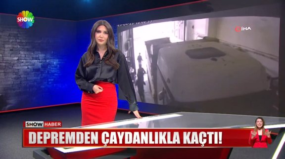 Depremden çaydanlıkla kaçtı! 