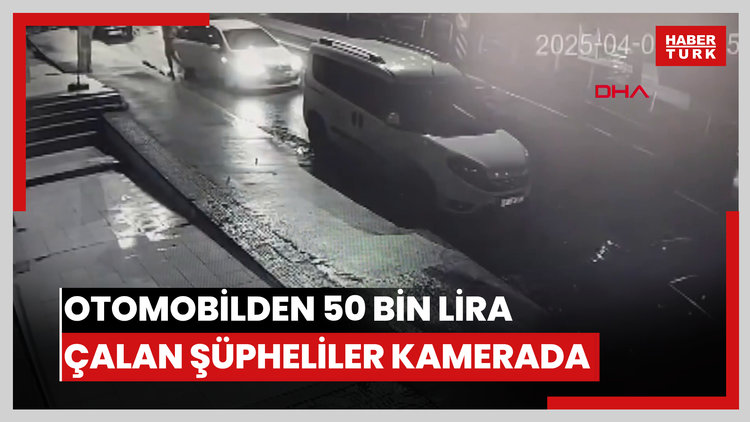 Kartal'da park halindeki otomobilden 50 bin lira çalan şüpheliler kamerada