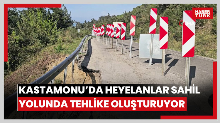 Kastamonu'da heyelanlar sahil yolunda tehlike oluşturuyor