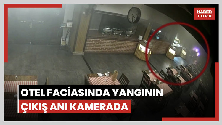 Otel faciasında yangının çıkış anı kamerada!