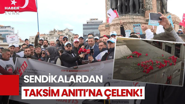 DİSK, Taksim Cumhuriyet Anıtı&#039;na Çelenk Bıraktı!