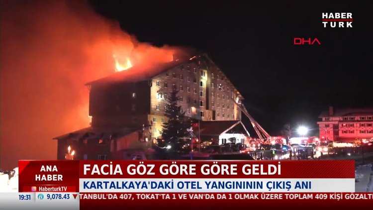 Kartalkaya'daki otel yangınının çıkış anı