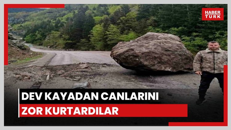 Dev kayadan son anda kurtuldular
