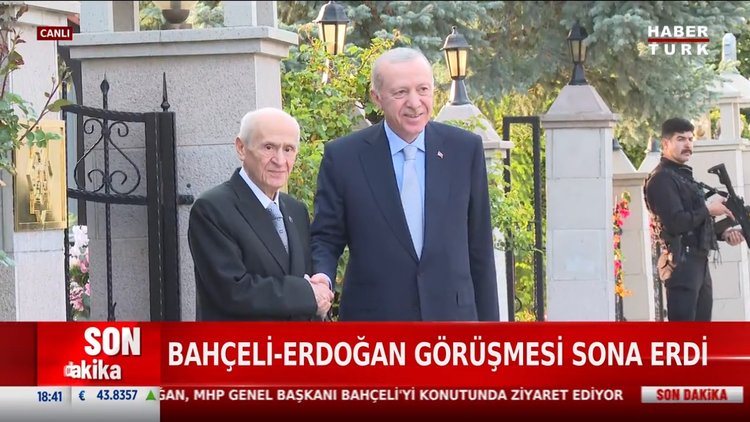 Erdoğan ile Bahçeli'nin görüşmesi sona erdi