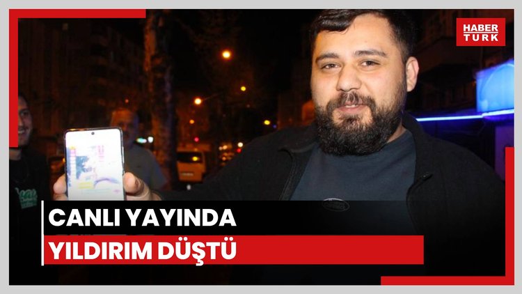 Canlı yayında yıldırım düştü