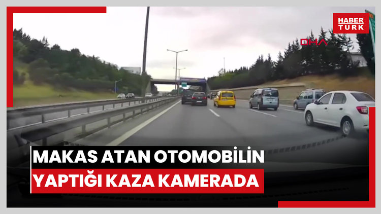 Eyüpsultan'da makas atan otomobilin yaptığı kaza kamerada