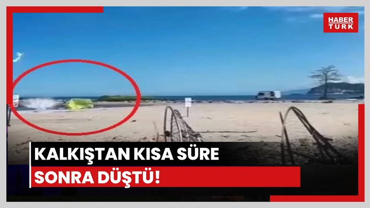 Kalkıştan kısa süre sonra denize düştü