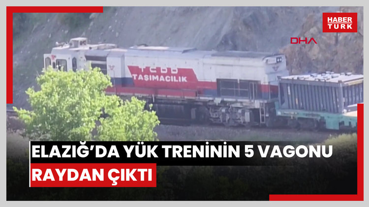 Elazığ'da yük treninin 5 vagonu raydan çıktı