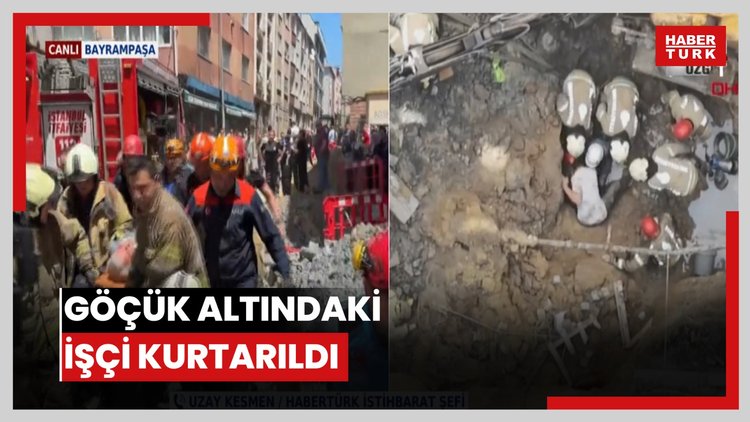 Göçük altındaki işçi kurtarıldı