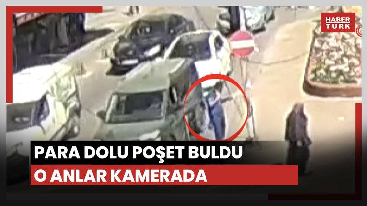 Para dolu poşet buldu