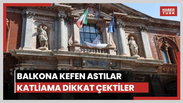Balkonlara kefen astılar