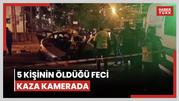 Gaziantep'teki 5 kişinin öldüğü feci kaza kamerada