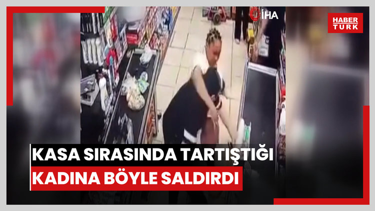 Esenyurt'ta bir adam, kasa sırasında tartıştığı kadına böyle saldırdı