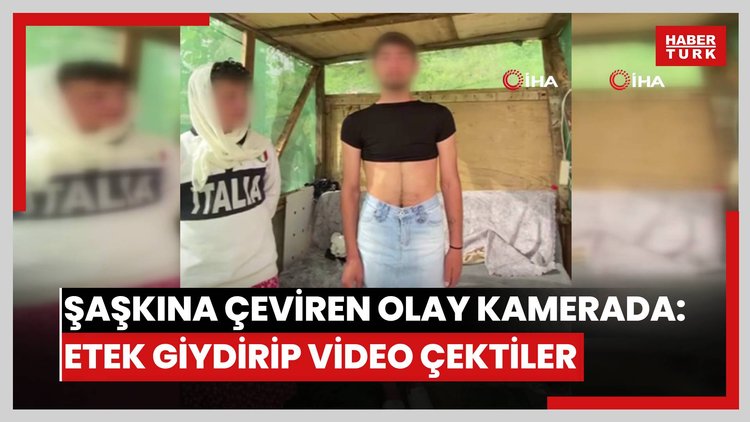 Şaşkınlığa çeviren olay kamerada: Hırsızlık yaptığı iddia edilen kişilere etek giydirip video çektiler