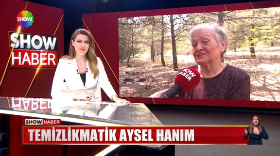 Aysel Hanım her yeri süpürüyor!