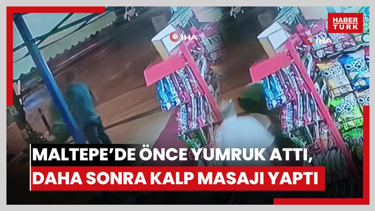 Maltepe'de önce yumruk attı, daha sonra kalp masajı yaptı: O anlar kamerada