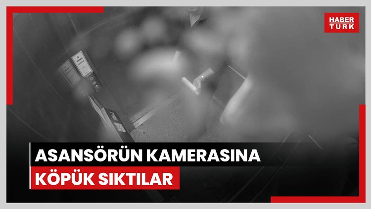 Asansörün güvenlik kamerasına köpük sıktı