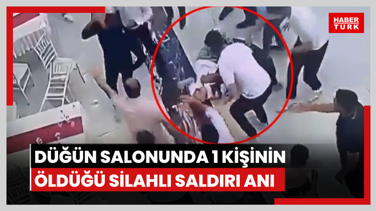 Siirt'te düğün salonunda 1 kişinin öldüğü silahlı saldırı anı kamerada