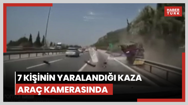 7 kişinin yaralandığı kaza araç kamerasında